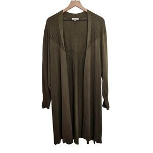 Women's Payton Primrose Plus Open Cardigan Duster Green 3X